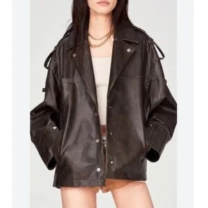 FABRIQUE Limited Edition Irina Vintage Biker Jacket in Vegan Leather - XS